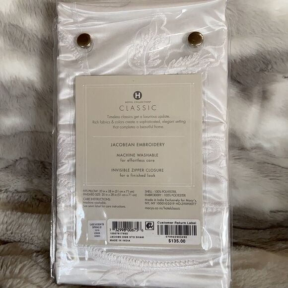 Hotel Collection Classic Jacobean Embroidered Queen Sham. NWT - Picture 3 of 6